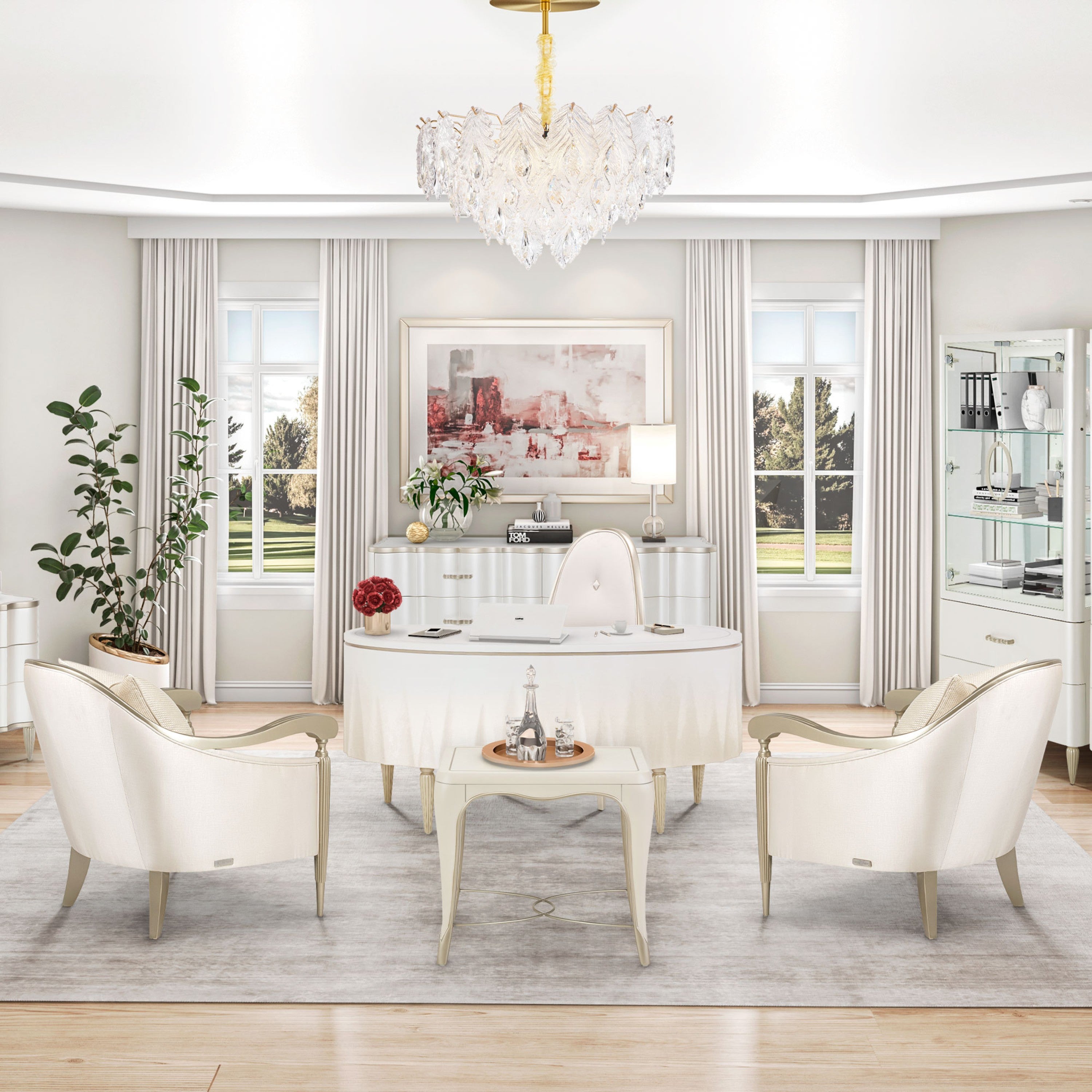 Michael Amini Orlisse 9-Light Acrylic Chandelier - Gold