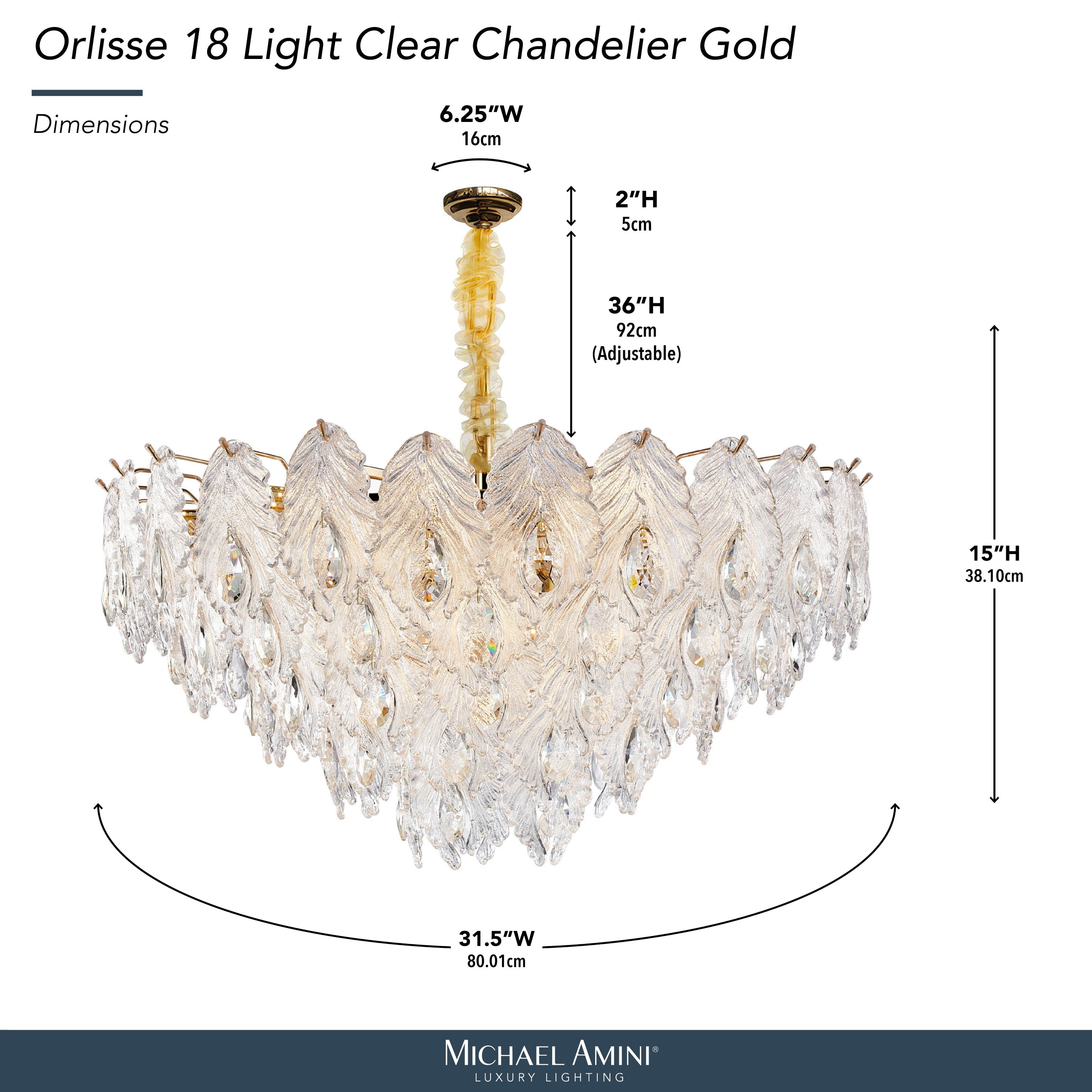Michael Amini Orlisse 18-Light Acrylic Chandelier - Gold