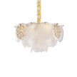 Michael Amini Almara 7-Light Frosted Glass Chandelier - Frost/Gold