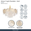 Michael Amini Almara 7-Light Frosted Glass Chandelier - Frost/Gold