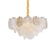 Michael Amini Almara 9-Light Frosted Glass Chandelier - Frost/Gold