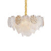 Michael Amini Almara 9-Light Frosted Glass Chandelier - Frost/Gold