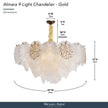 Michael Amini Almara 9-Light Frosted Glass Chandelier - Frost/Gold