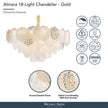 Michael Amini Almara 18-Light Frosted Glass Chandelier - Frost/Gold
