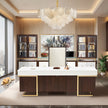 Michael Amini Almara 18-Light Frosted Glass Chandelier - Frost/Gold