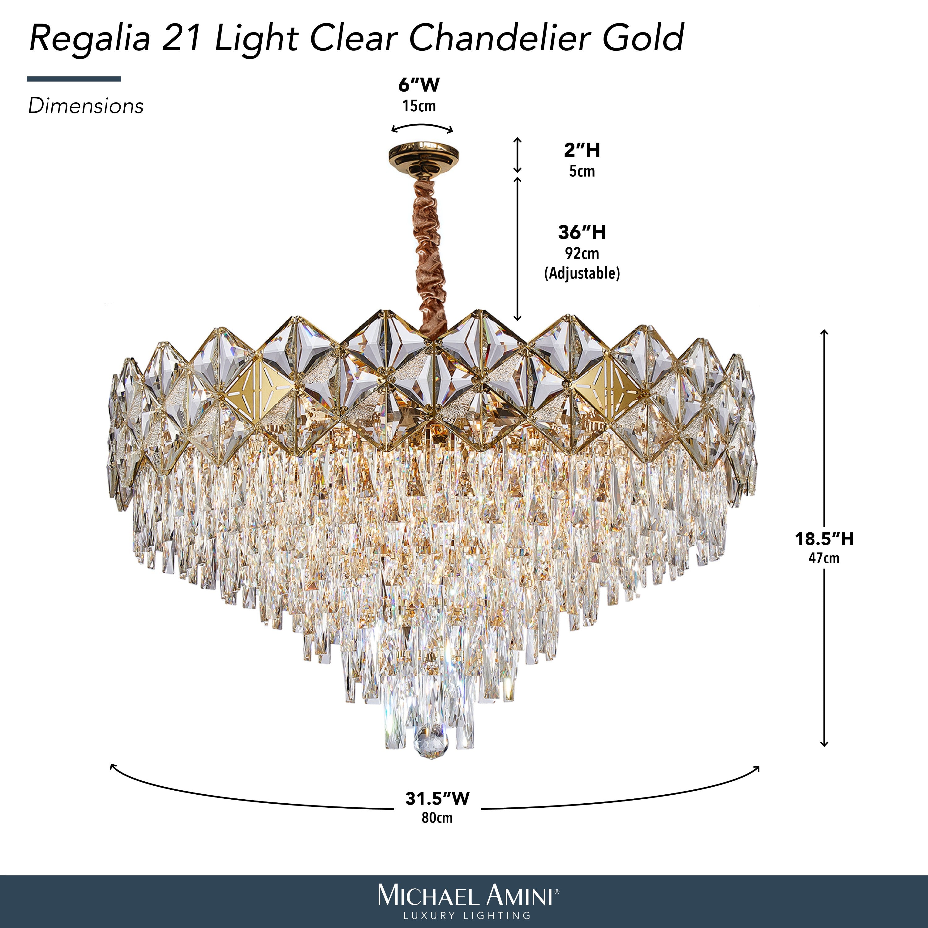 Michael Amini Regalia 21-Light Crystal Chandelier - Gold