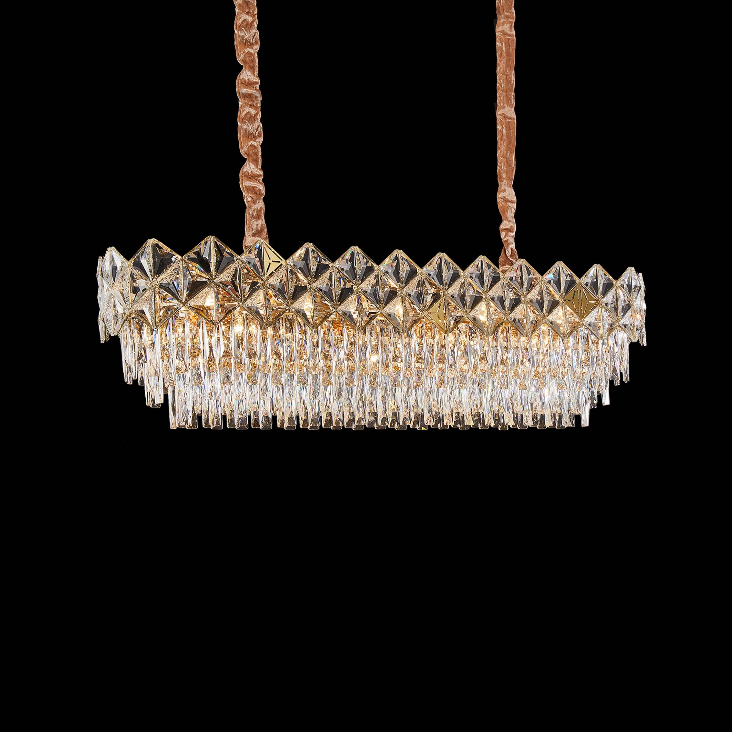 Michael Amini Regalia 16-Light Rectangular Crystal Chandelier - Gold