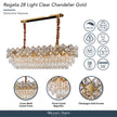 Michael Amini Regalia 16-Light Rectangular Crystal Chandelier - Gold