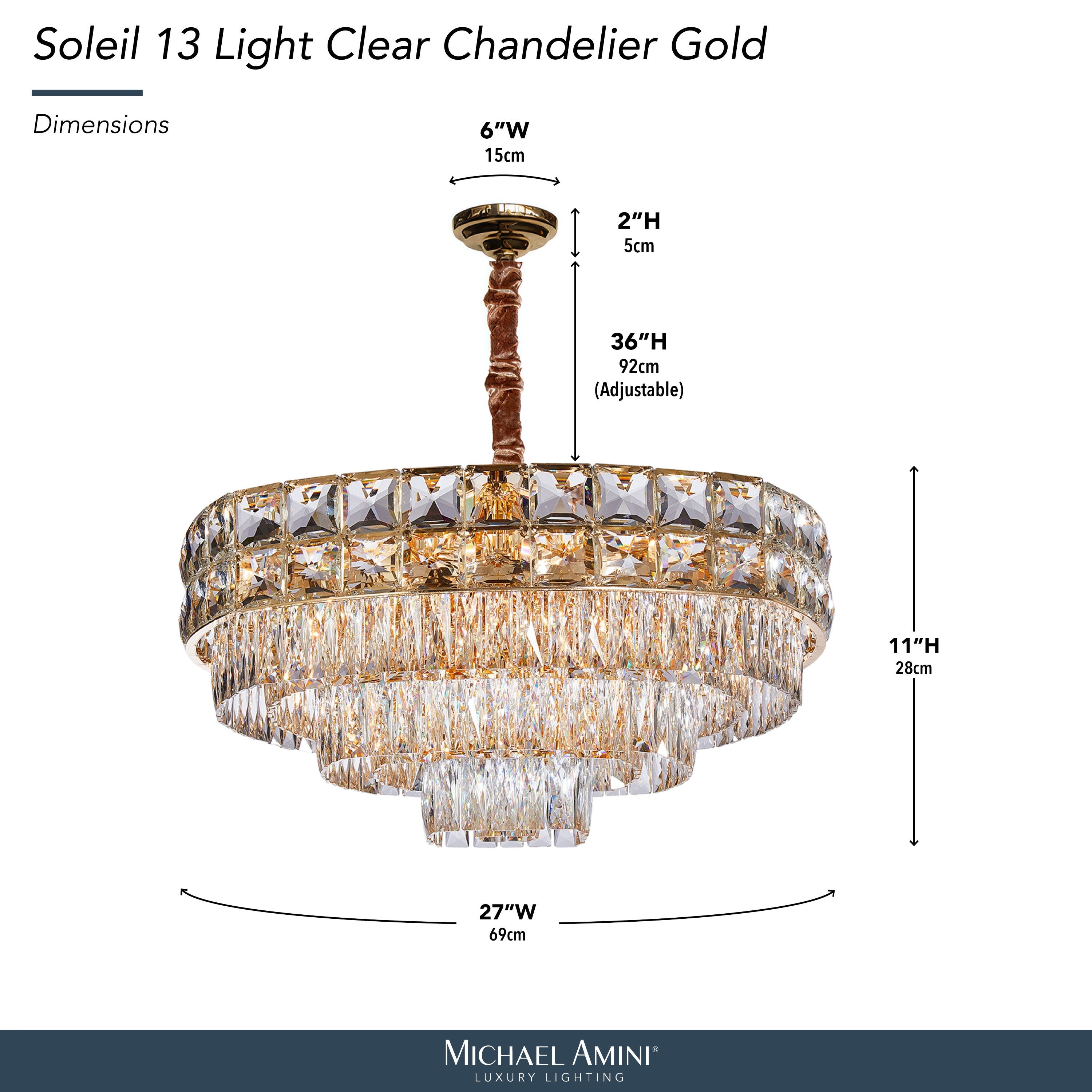 Michael Amini Soleil 13-Light Crystal Chandelier - Gold