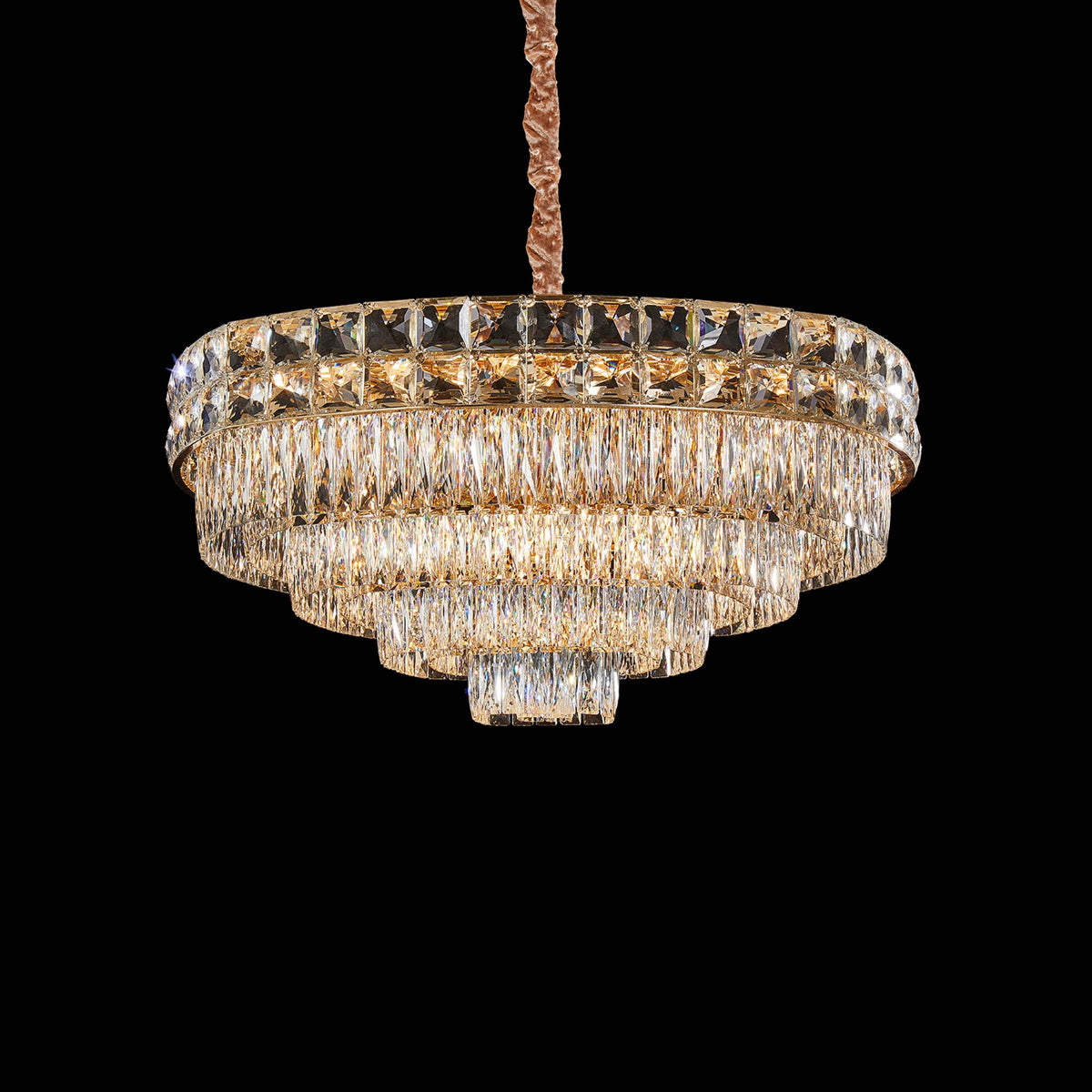 Michael Amini Soleil 22-Light Crystal Chandelier - Gold