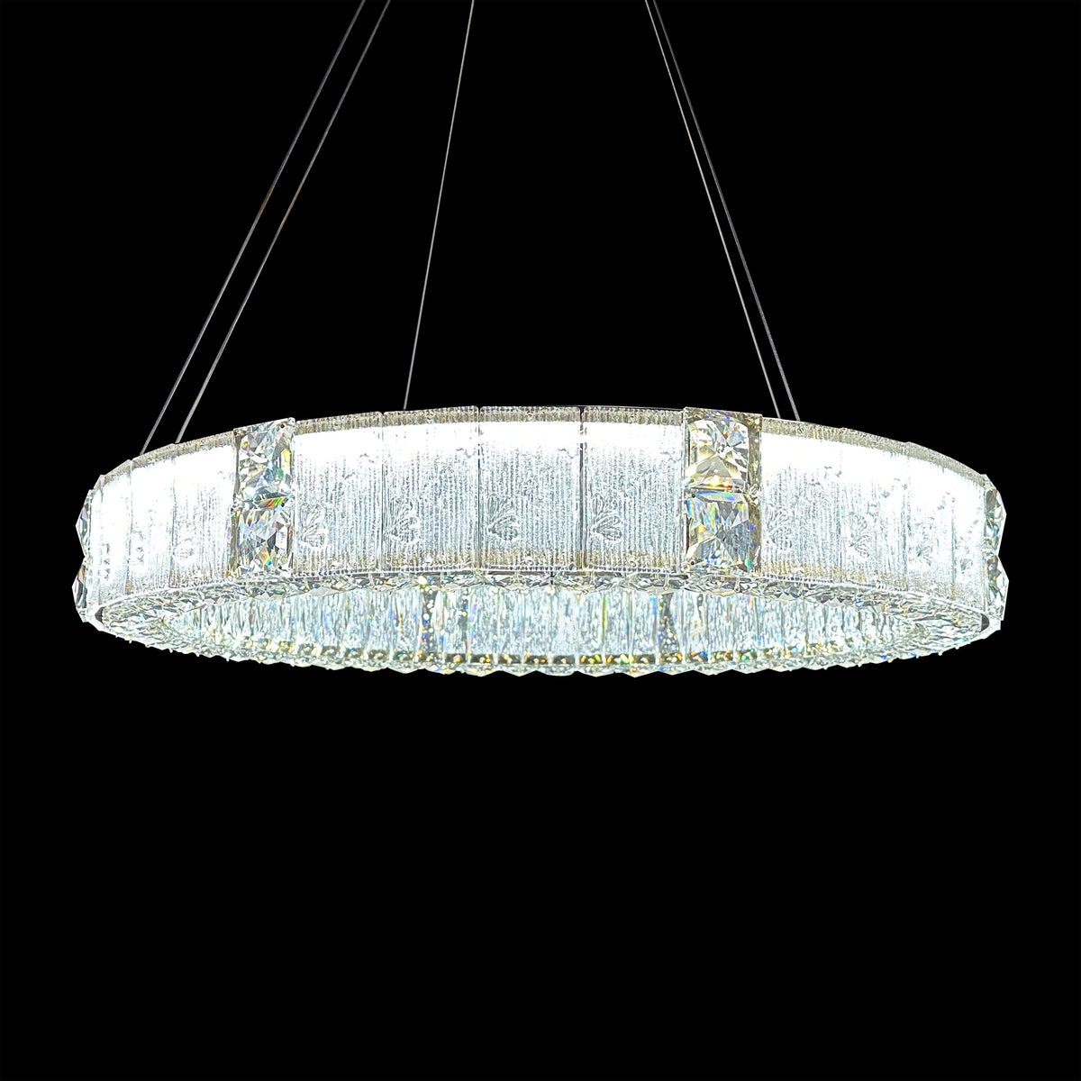 Michael Amini Mina 31" Round Crystal LED Chandelier