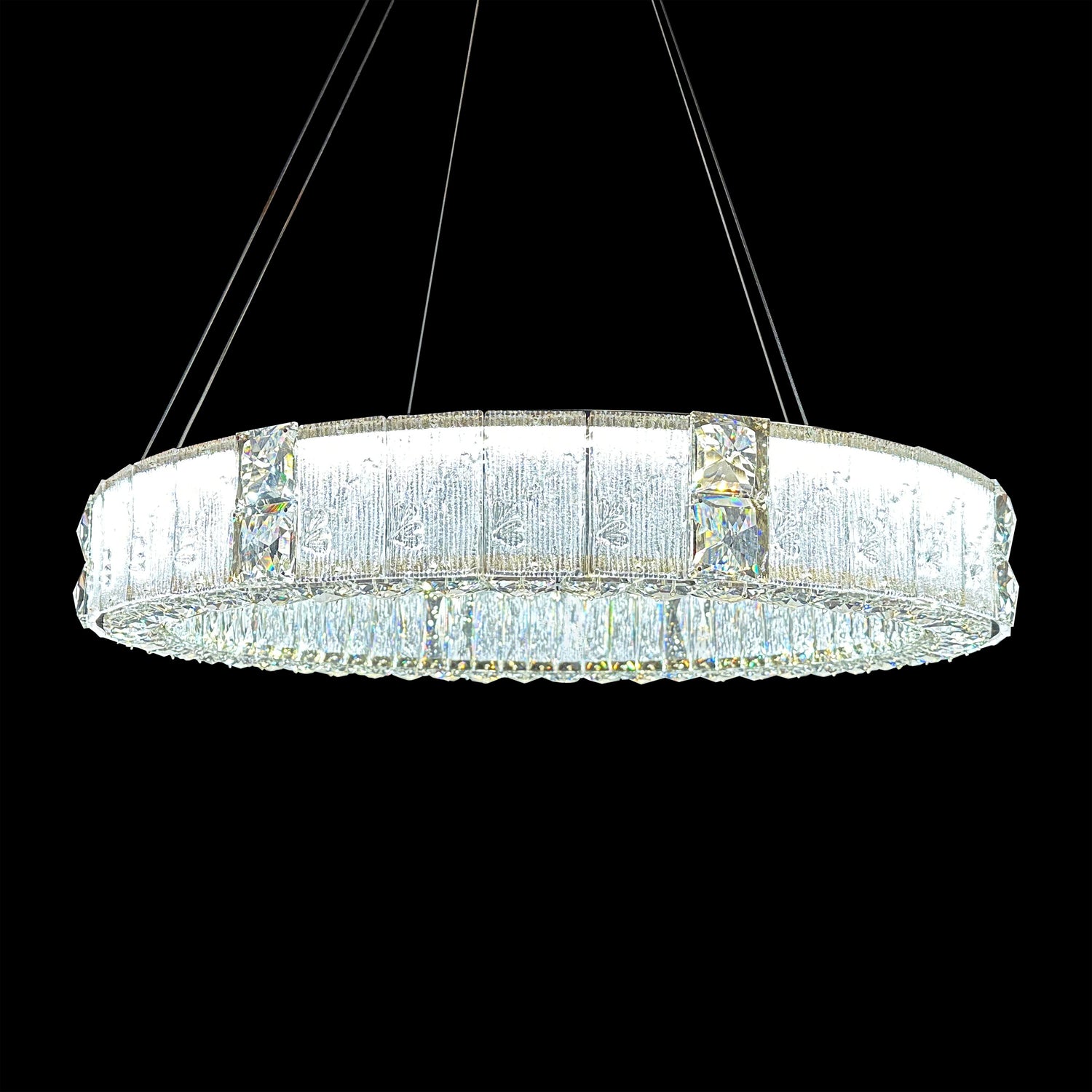 Michael Amini Mina 31" Round Crystal LED Chandelier