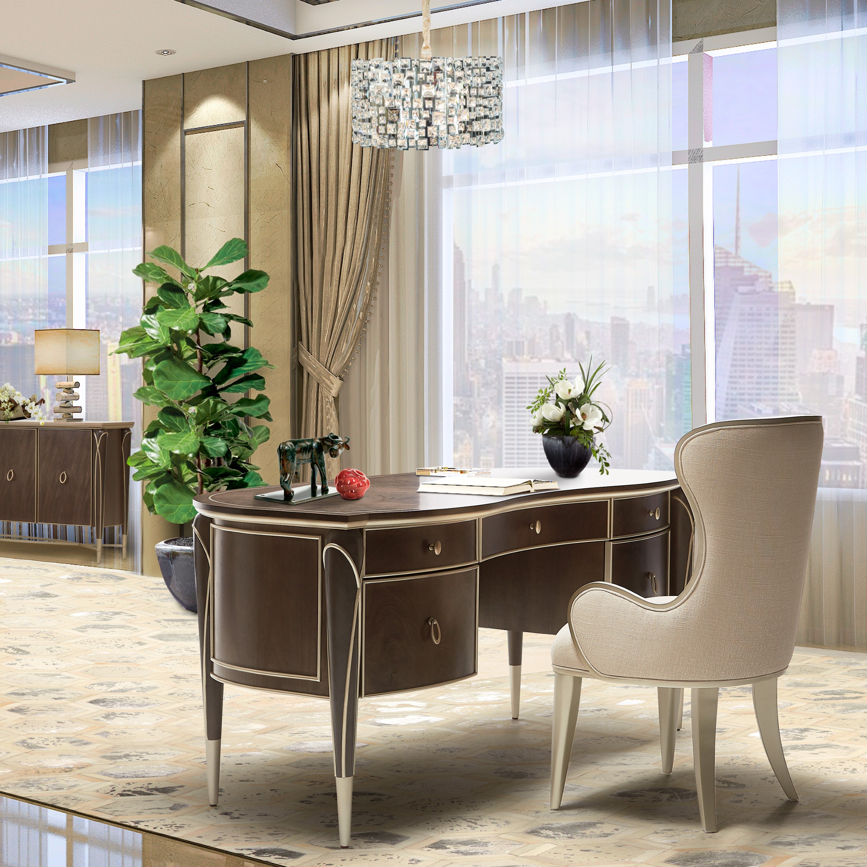 Michael Amini Facets 6-Light Crystal Chandelier - Chrome