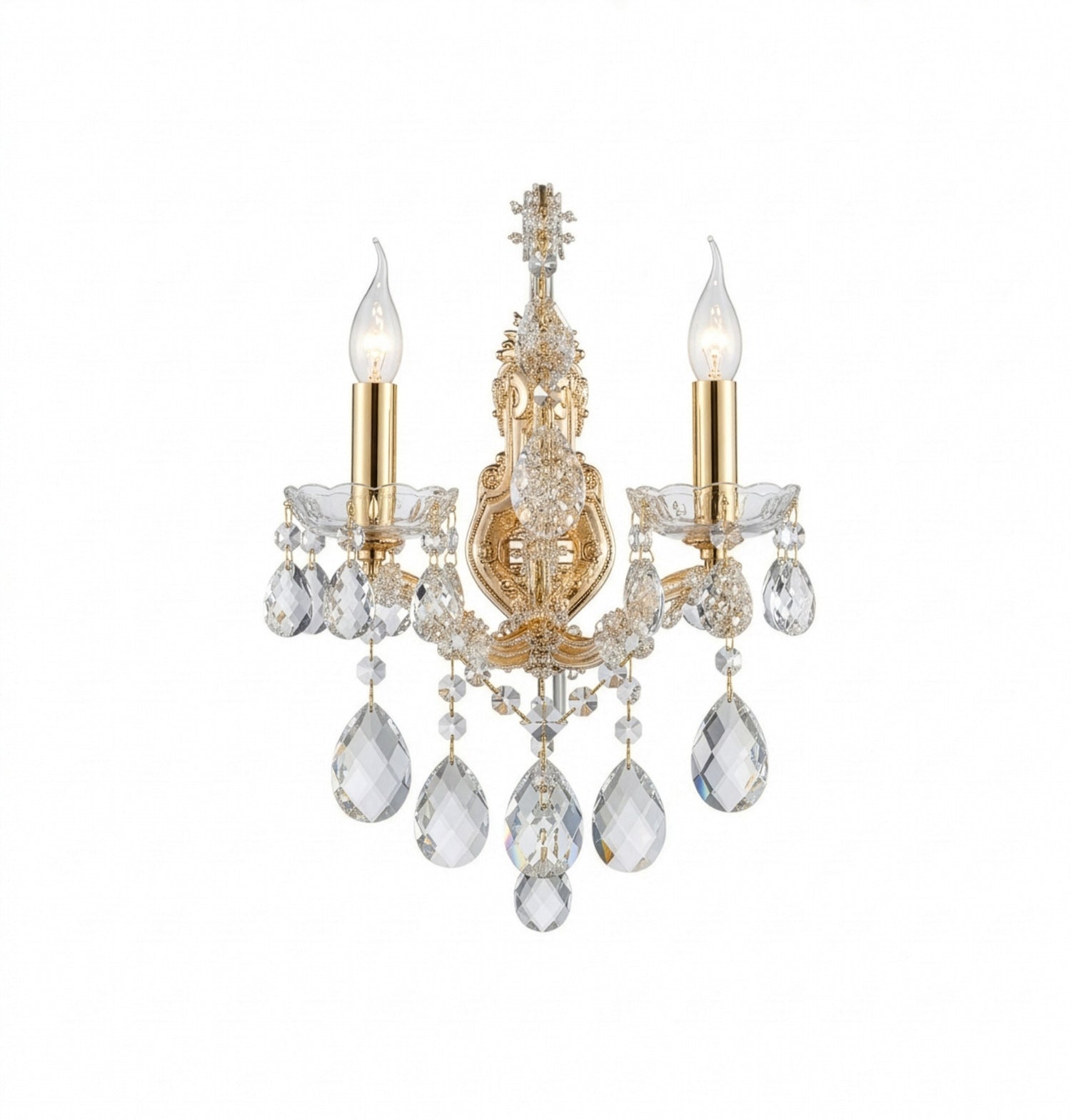 Michael Amini La Scala Traditional Crystal Wall Sconce - Gold