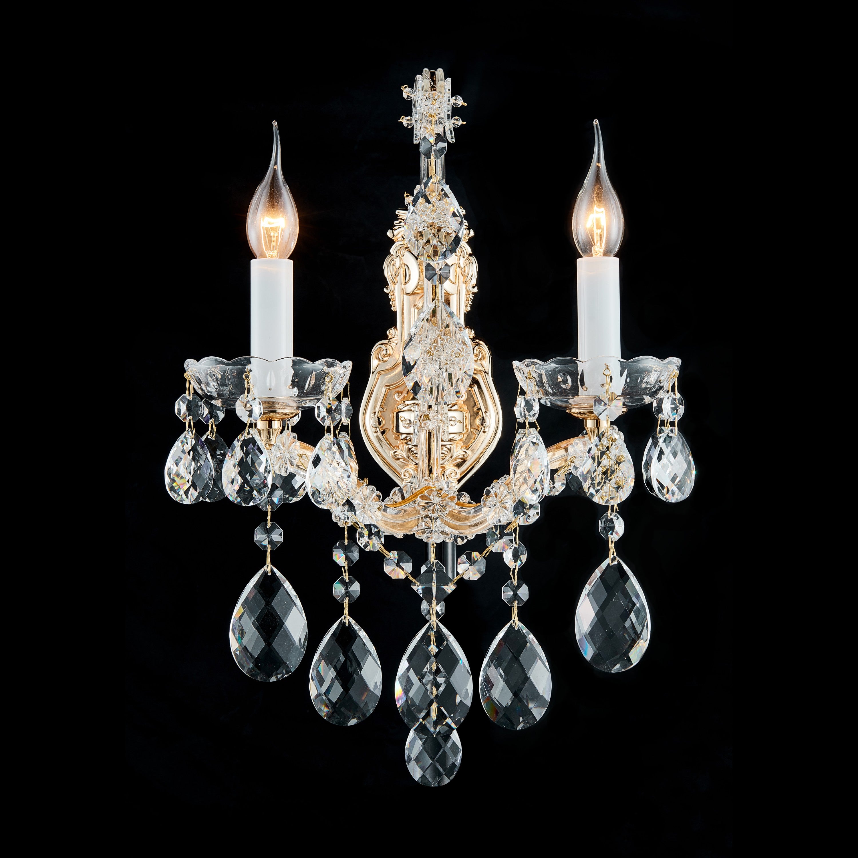 Michael Amini La Scala Traditional Crystal Wall Sconce - Gold