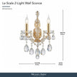 Michael Amini La Scala Traditional Crystal Wall Sconce - Gold