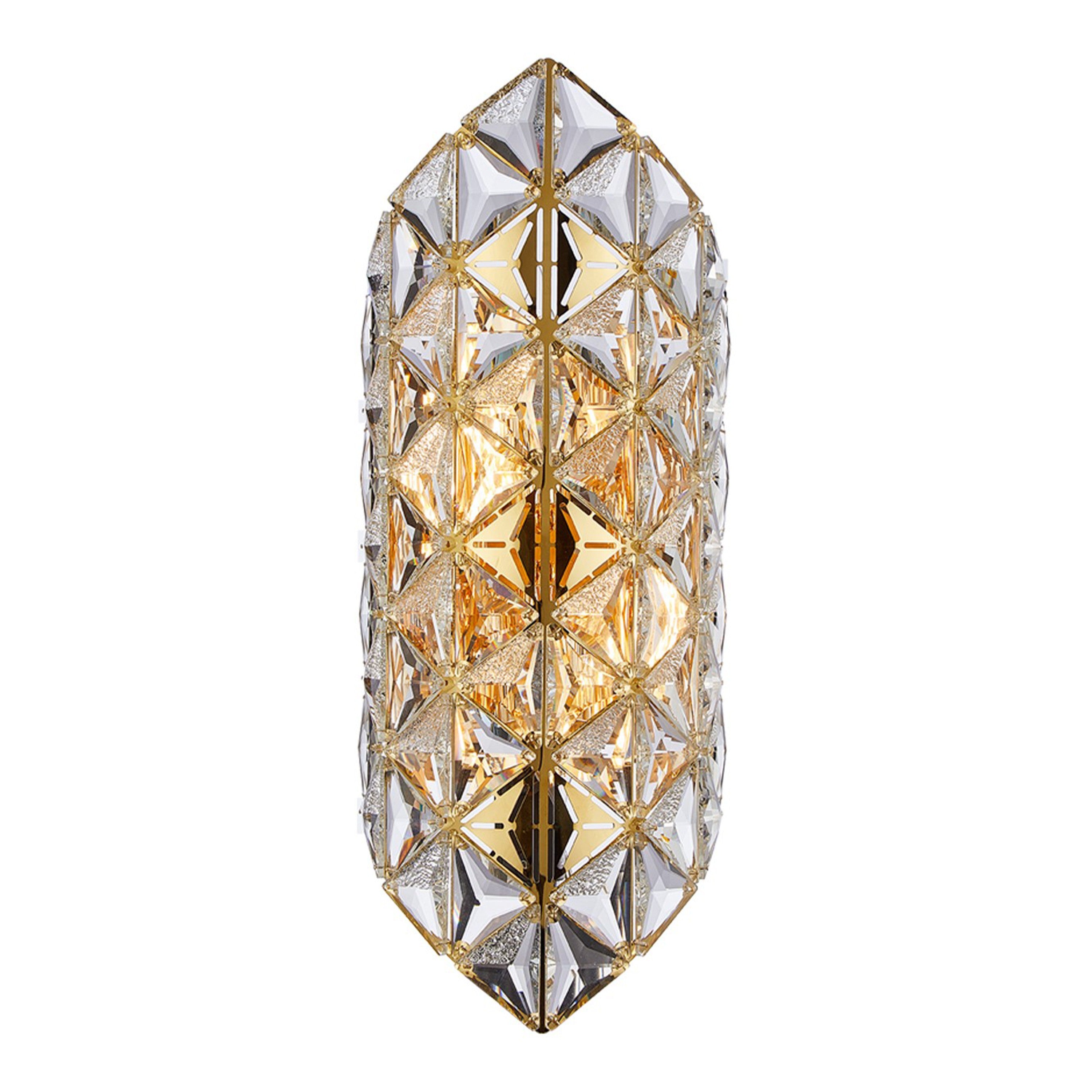 Michael Amini Regalia 4-Light Crystal Wall Sconce - Gold