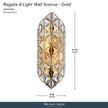 Michael Amini Regalia 4-Light Crystal Wall Sconce - Gold