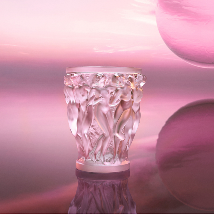 Lalique Bacchantes Pink Vase