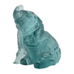 A Lalique cristal terramineral sculpture of an elephant sitting upright, showcasing intricate details and a whimsical design.