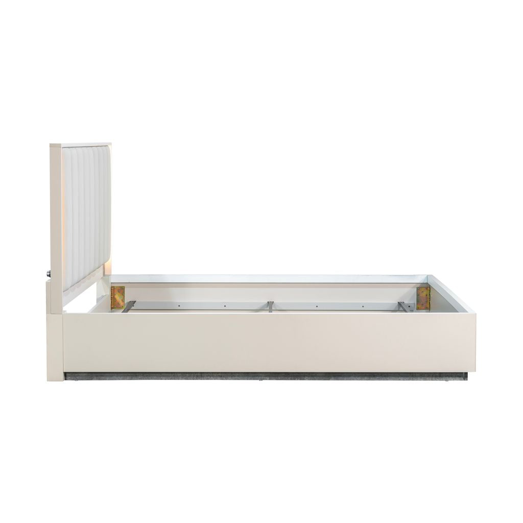 Michael Amini Pavira Bed with LED Lights - Stone