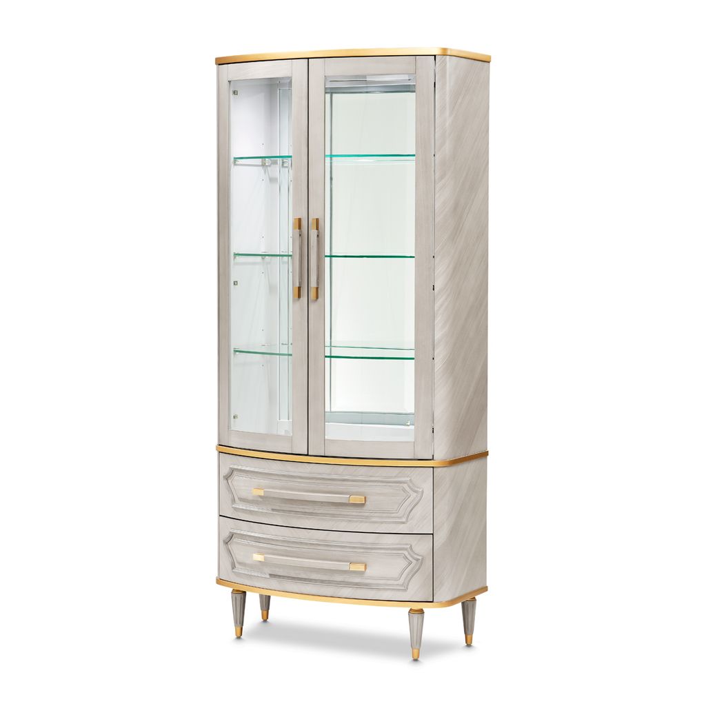 Michael Amini St. Charles Display Cabinet - Dove Gray