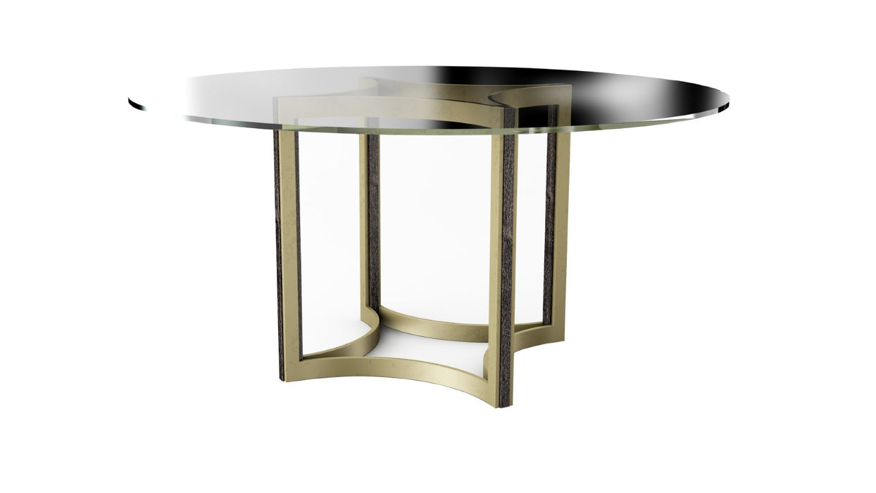 Caracole Modern Artisan Remix Glass Top Table 60" Dining Table DSC