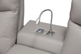 Michael Amini Bentley 3-Piece Sectional with Storage Console - Light Grey