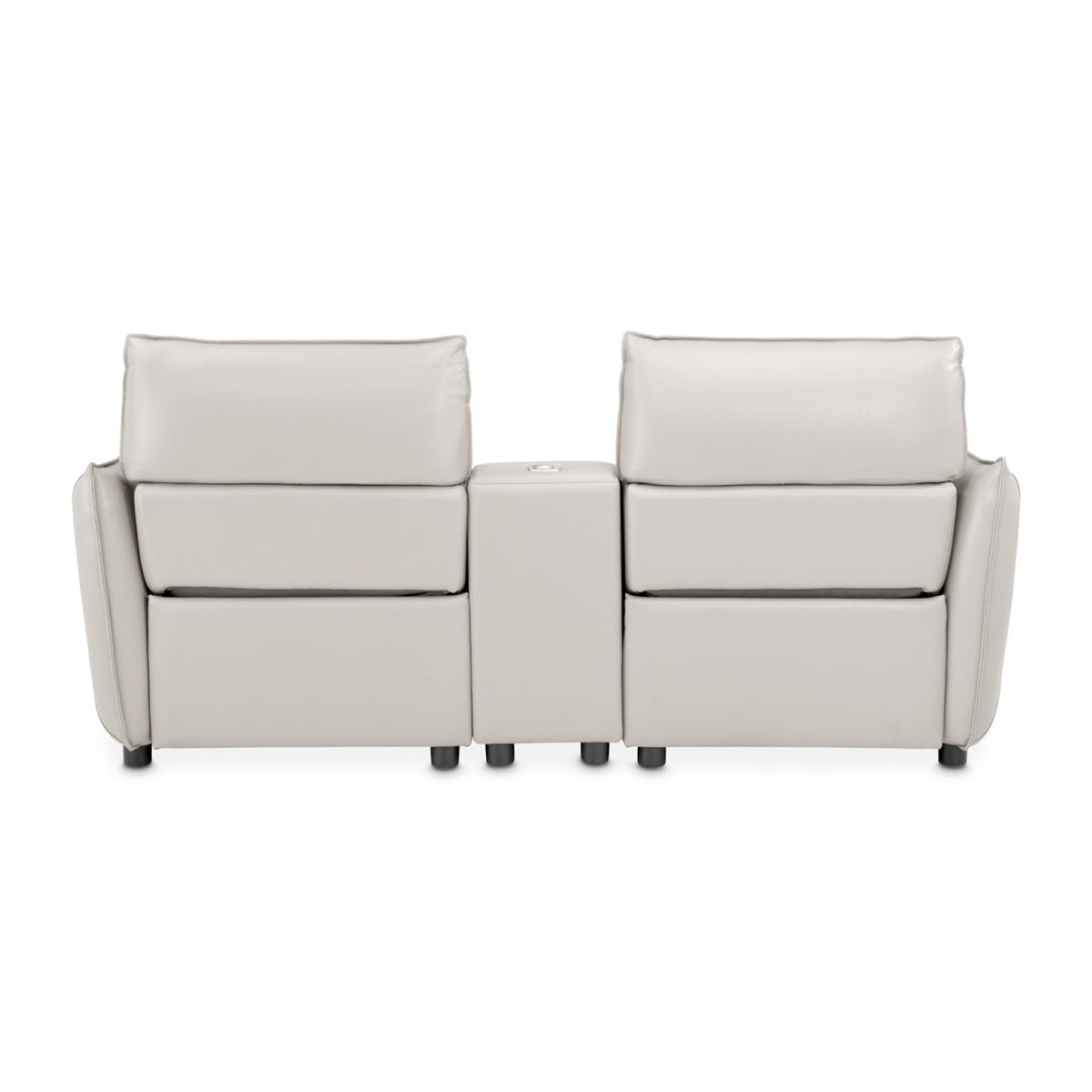 Michael Amini Verona 3-Piece Sectional with Storage Console - Light Gray
