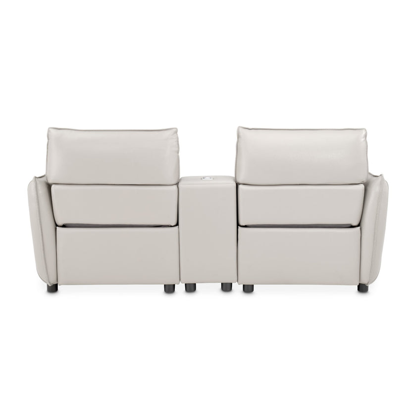 Michael Amini Verona 3-Piece Sectional with Storage Console - Light Gray