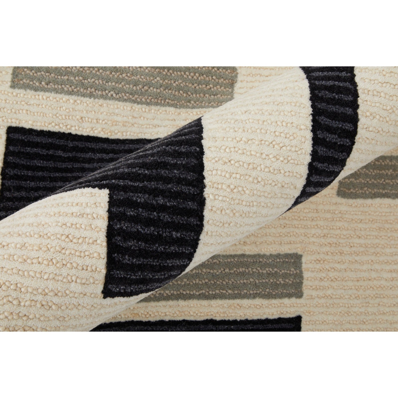 Feizy Maguire 8903F Transitional Abstract Rug in Ivory/Taupe