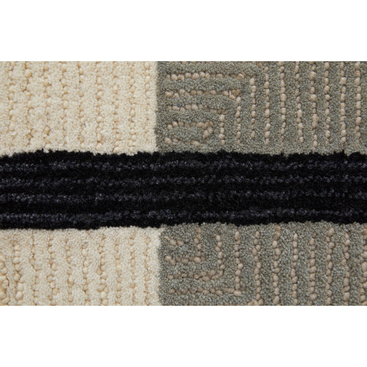 Feizy Maguire 8904F Transitional Abstract Rug in Taupe/Black