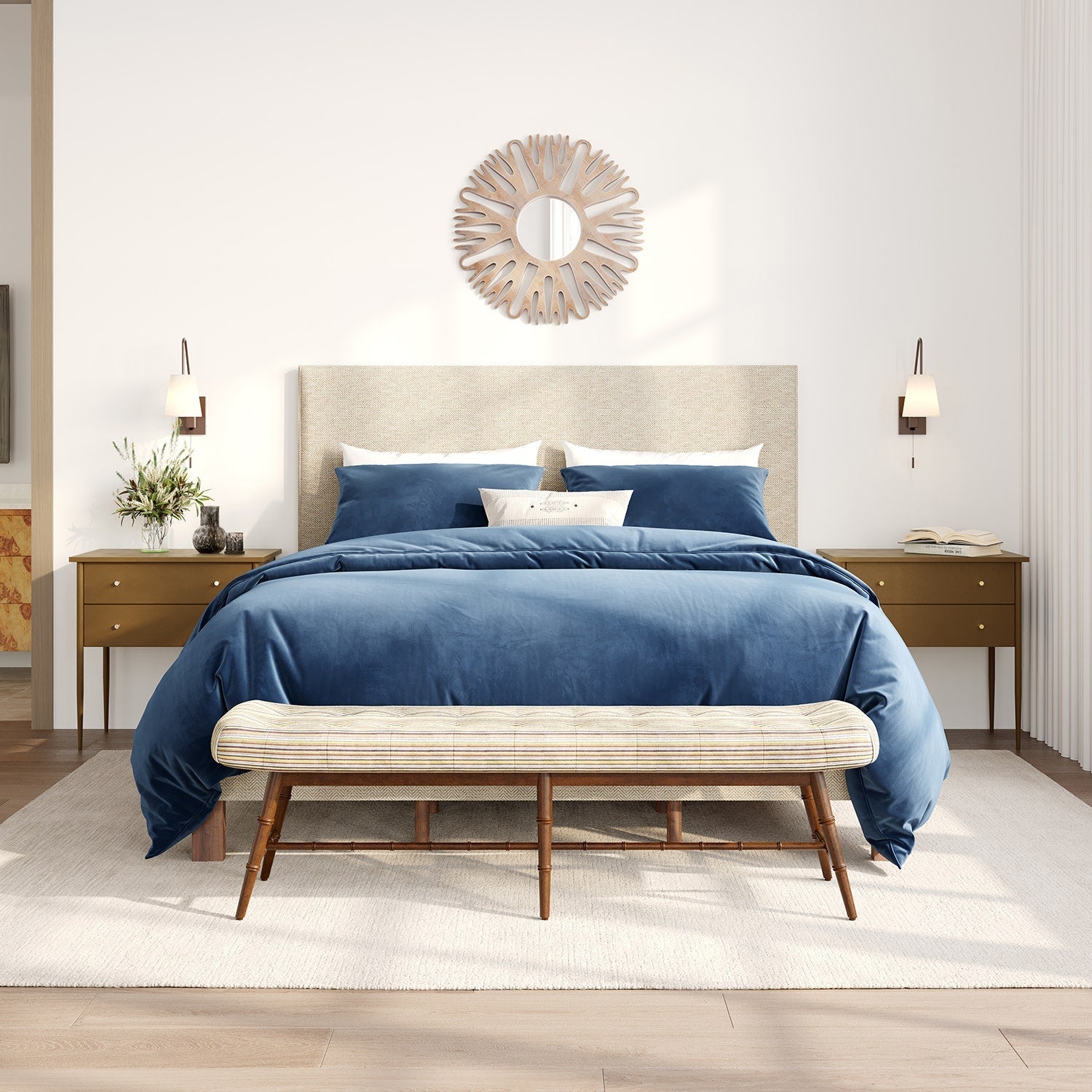 Sedona Abstract Floral Wood Mirror