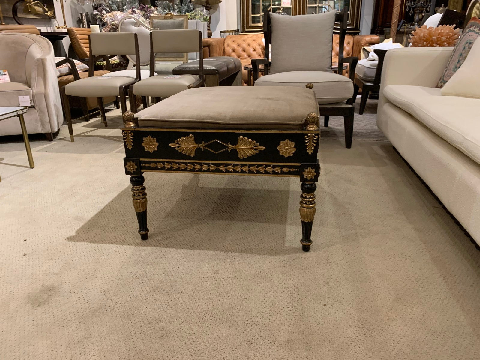 Maitland Smith Classic Ottoman Floor Sample