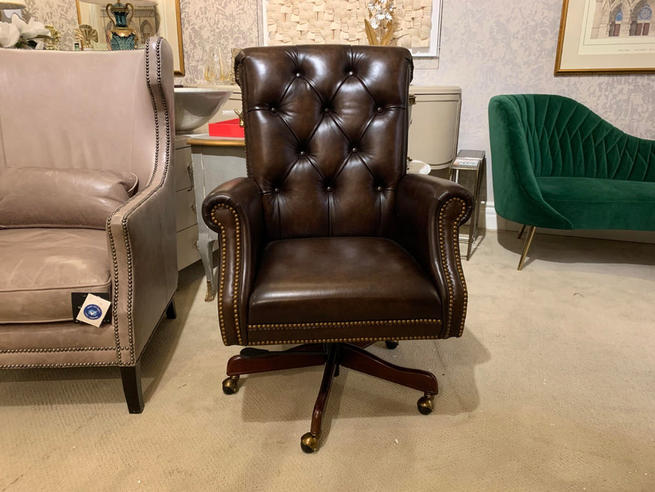 Maitland Smith Kramer Swivel Chair Floor Sample