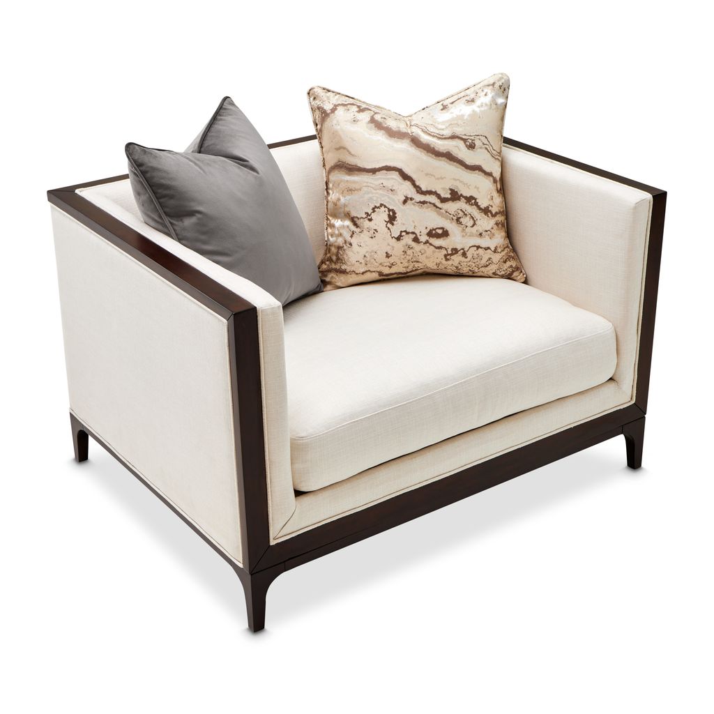 Michael Amini Belmont Place Matching Chair - Cream/Espresso