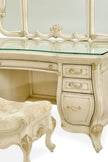 Michael Amini Platine de Royale Vanity Set with Mirror and Bench - Champagne