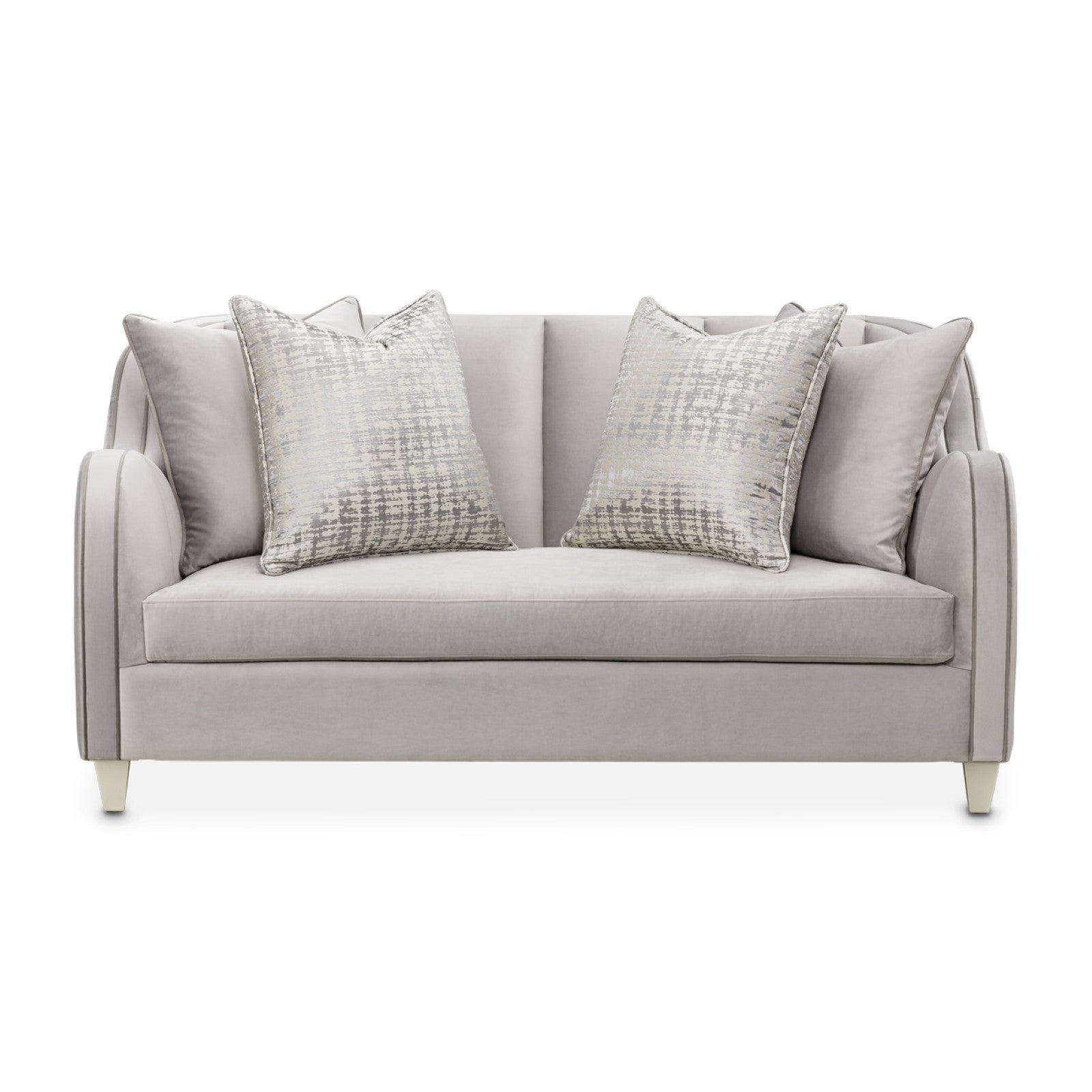 Michael Amini Roxbury Park Velvet Loveseat - Steel/Slate