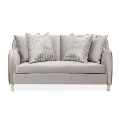 Michael Amini Roxbury Park Velvet Loveseat - Steel/Slate