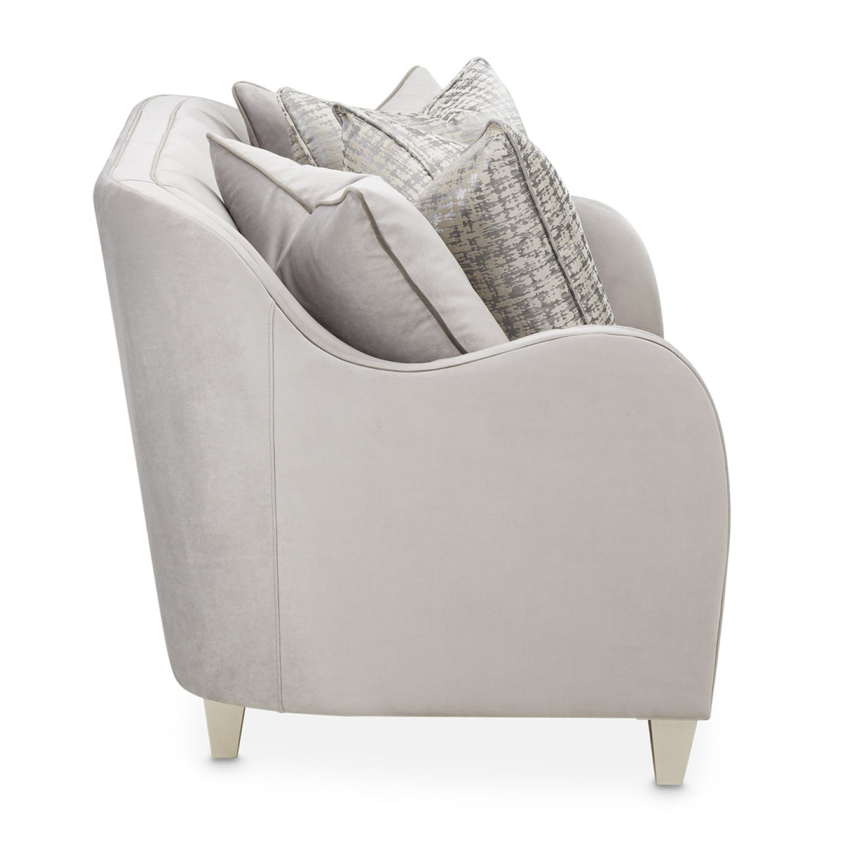 Michael Amini Roxbury Park Velvet Loveseat - Steel/Slate