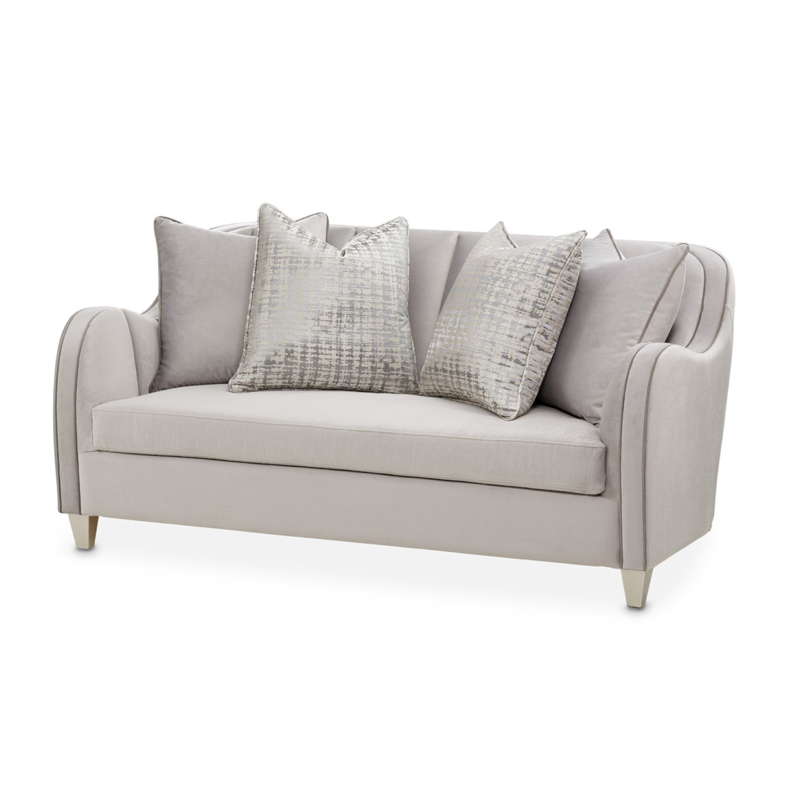 Michael Amini Roxbury Park Velvet Loveseat - Steel/Slate
