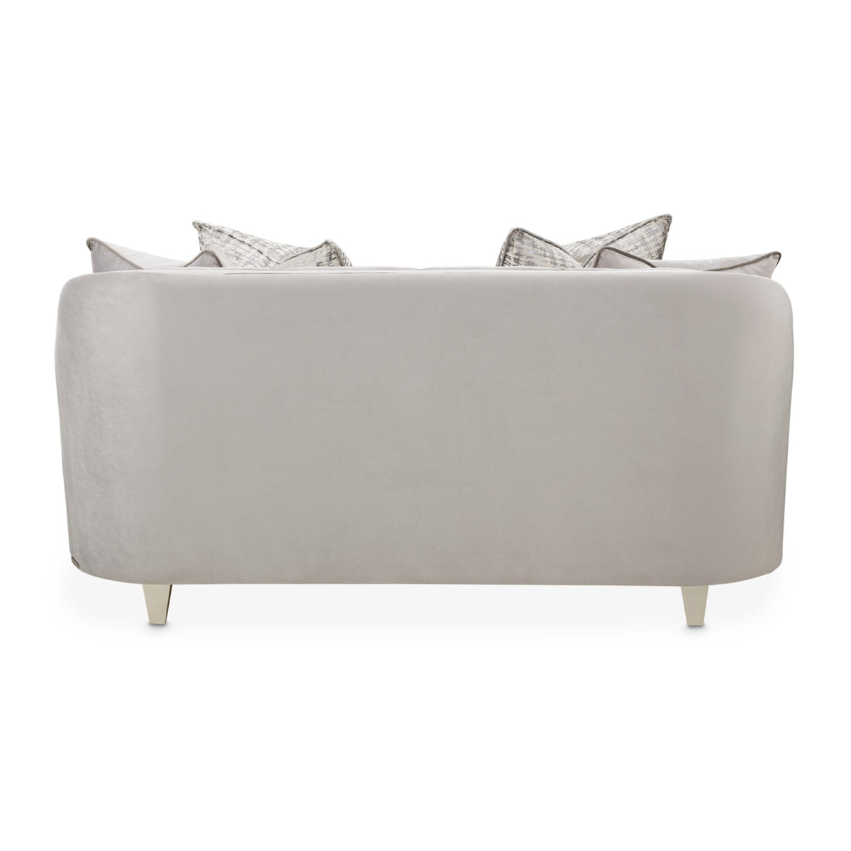 Michael Amini Roxbury Park Velvet Loveseat - Steel/Slate