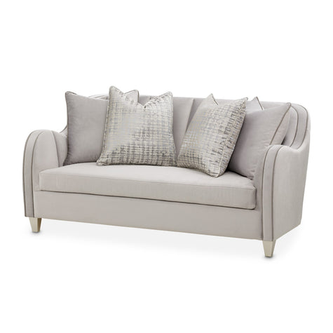 Michael Amini Roxbury Park Velvet Loveseat - Steel/Slate