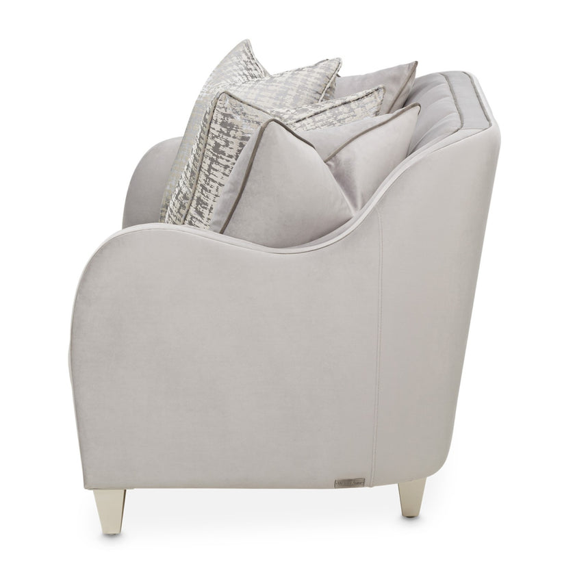 Michael Amini Roxbury Park Velvet Loveseat - Steel/Slate