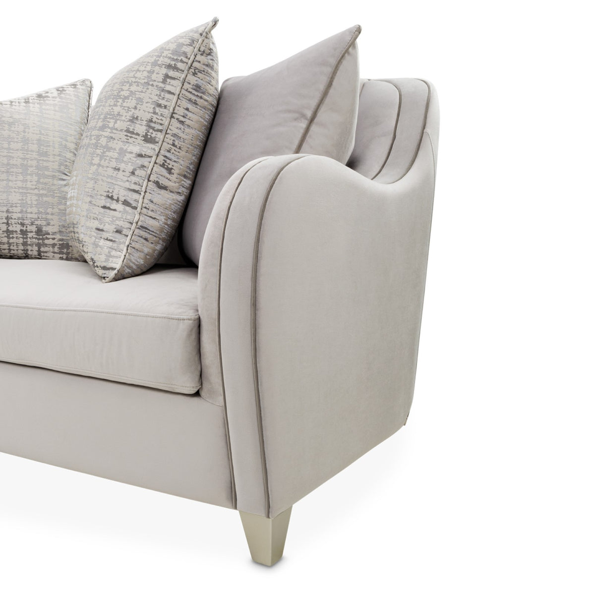 Michael Amini Roxbury Park Velvet Loveseat - Steel/Slate