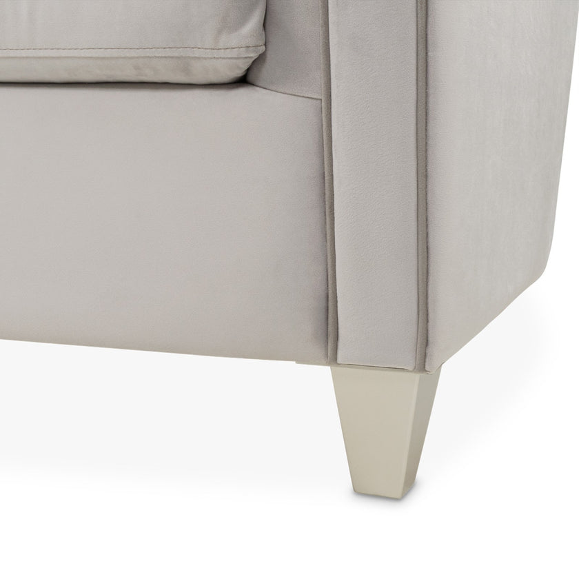 Michael Amini Roxbury Park Velvet Loveseat - Steel/Slate