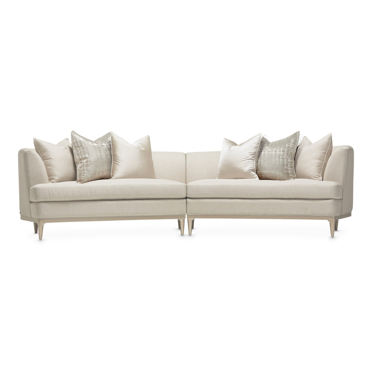 Michael Amini Malibu Crest 2-Piece Sofa - Pearl/Chardonnay