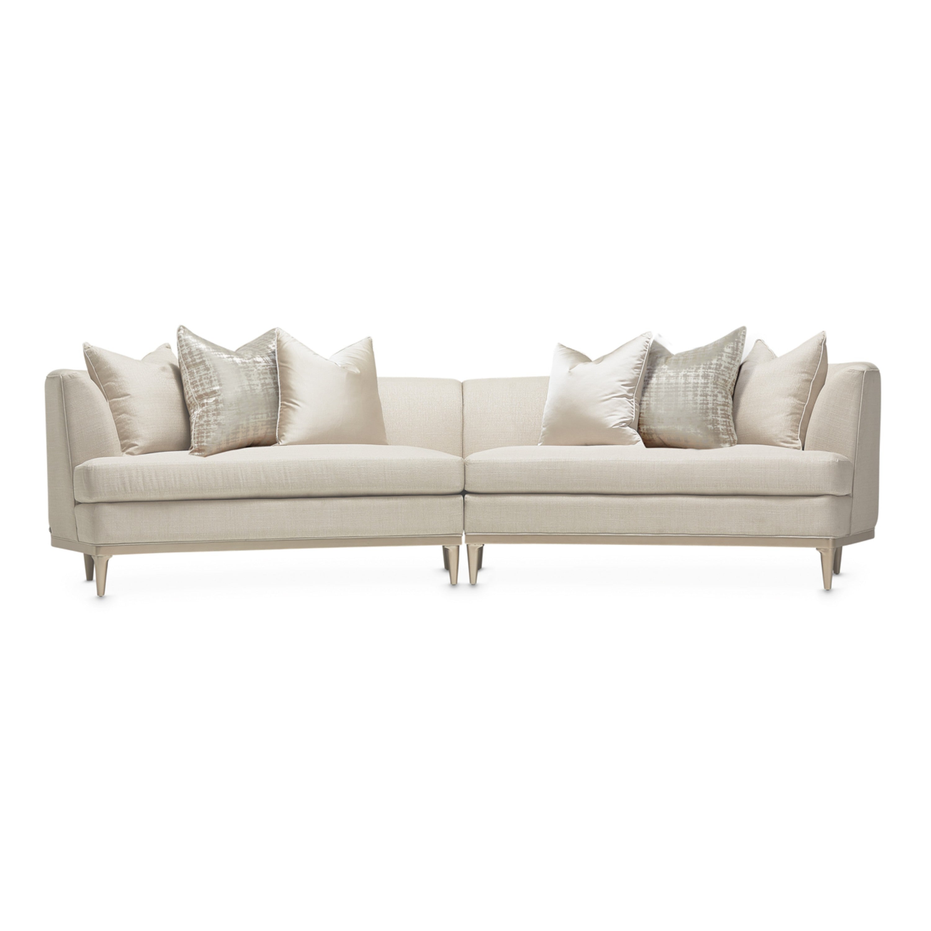 Michael Amini Malibu Crest 2-Piece Sofa - Pearl/Chardonnay