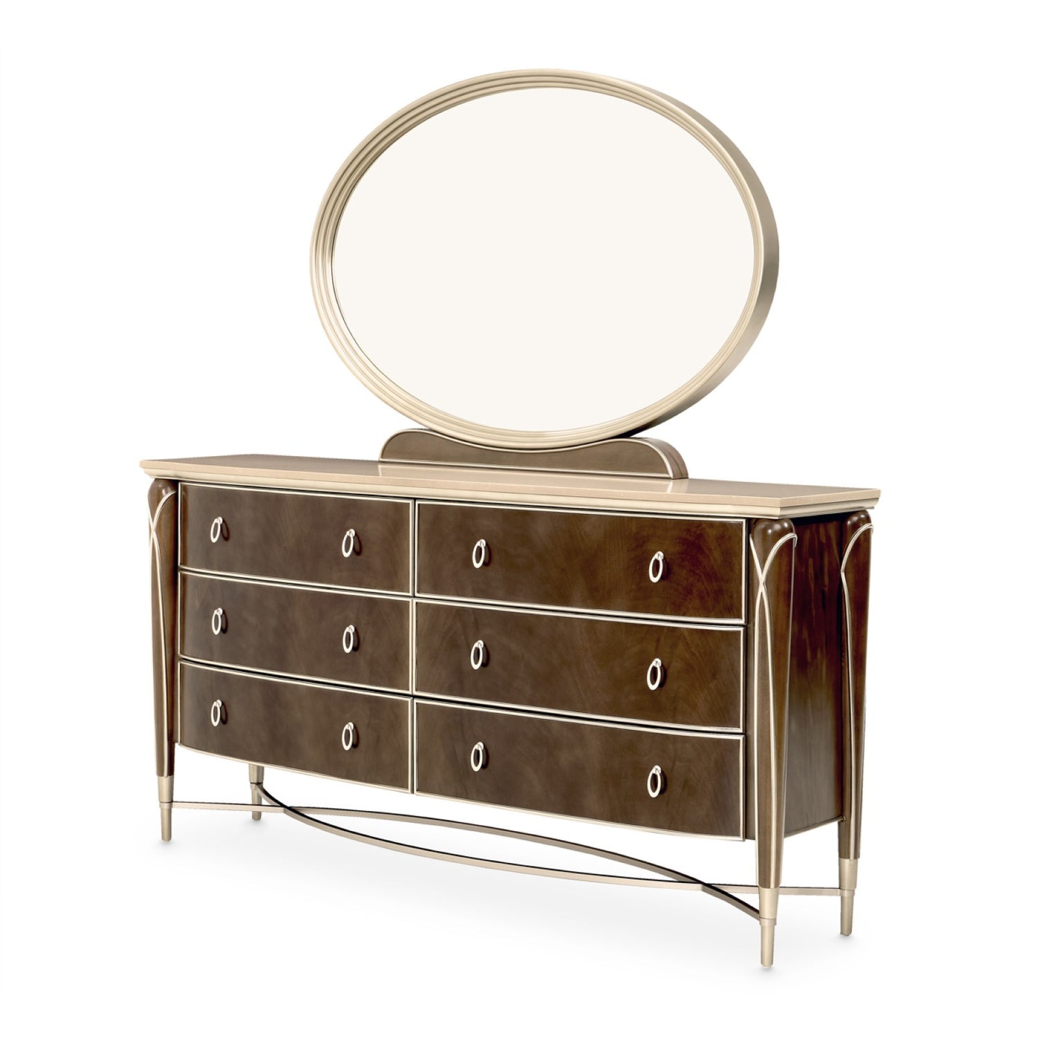 Michael Amini Villa Cherie Dresser and Mirror