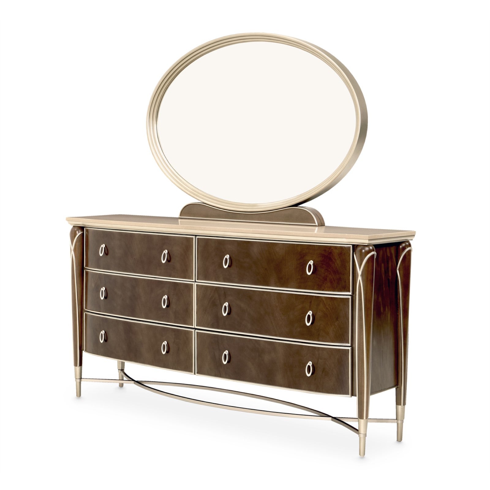 Michael Amini Villa Cherie Dresser and Mirror